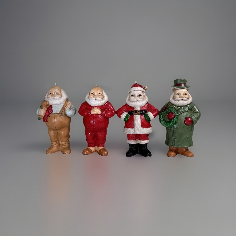 Vintage Santa Claus Figurine Ornaments Set of 4 – Made in Taiwan R.O.C.